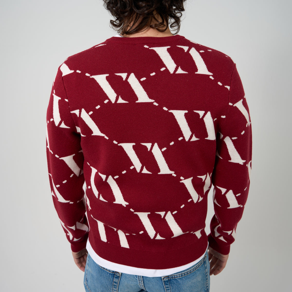VENCCI Suéter de lã merino plush vermelho