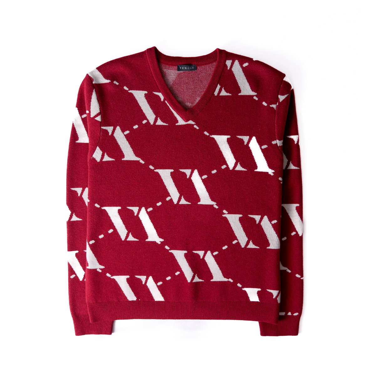VENCCI Suéter de lã merino plush vermelho