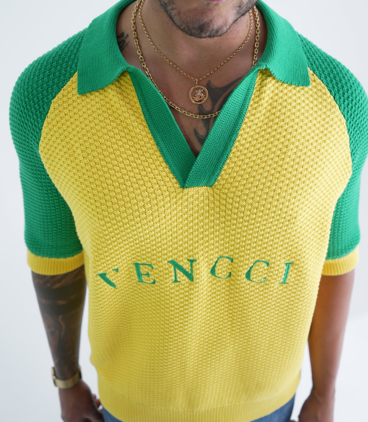 Vencci Carnival Heritage — Textured Knit Polo