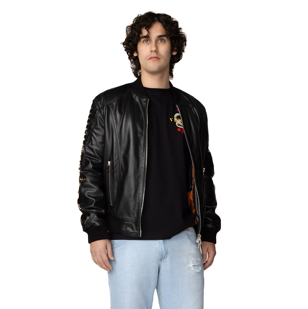 Jaqueta bomber VENCCI 100% pele de cordeiro