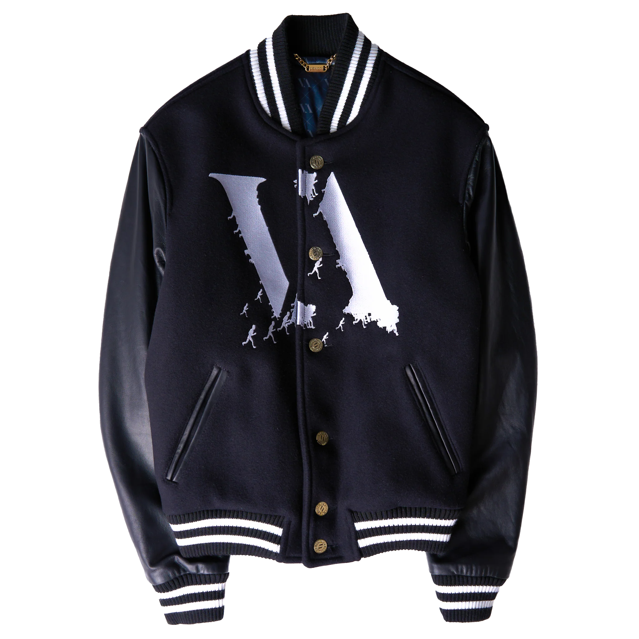 Vencci Move Italian wool jacket with lambskin sleeves — front