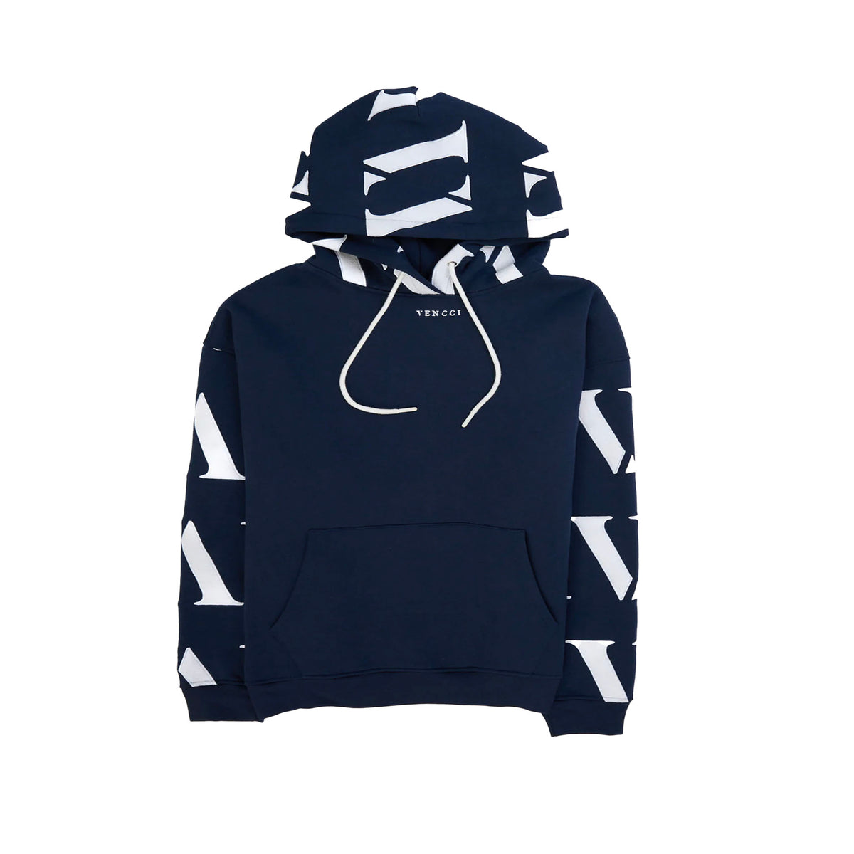 VENCCI - VV MONOGRAM EMBROIDERY HOODIE