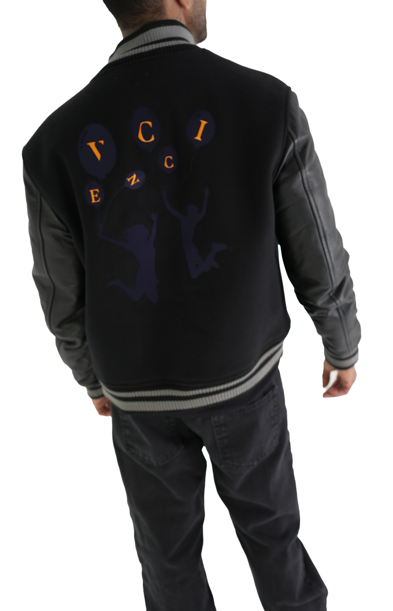 VENCCI CASHMERE VARSITY JACKET