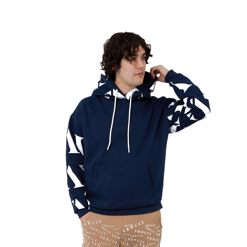 VENCCI - VV MONOGRAM EMBROIDERY HOODIE