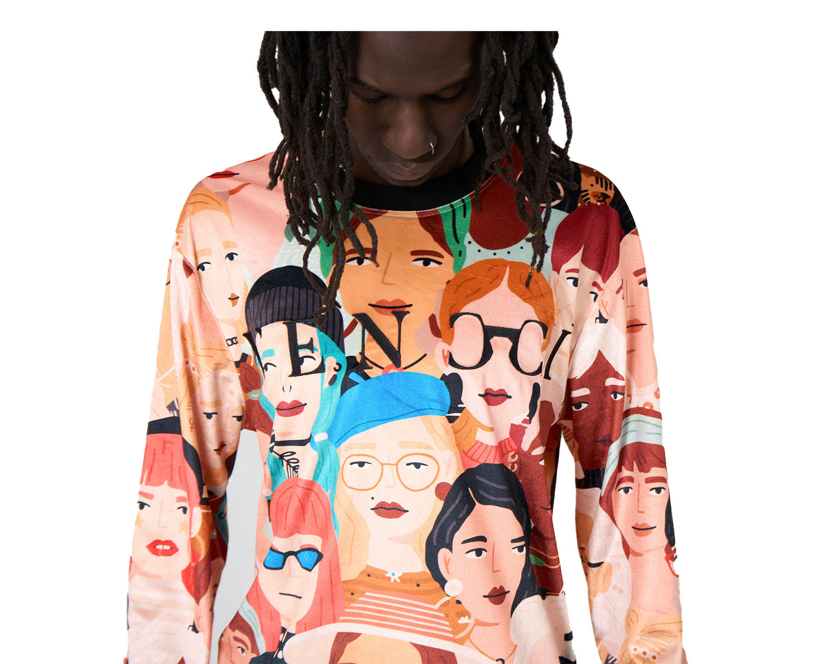 VENCCI SEAMLESS FACES SWEATER