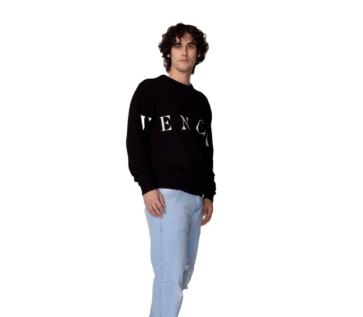 Vencci Icon Sweater — Merino Wool Jacquard Blend