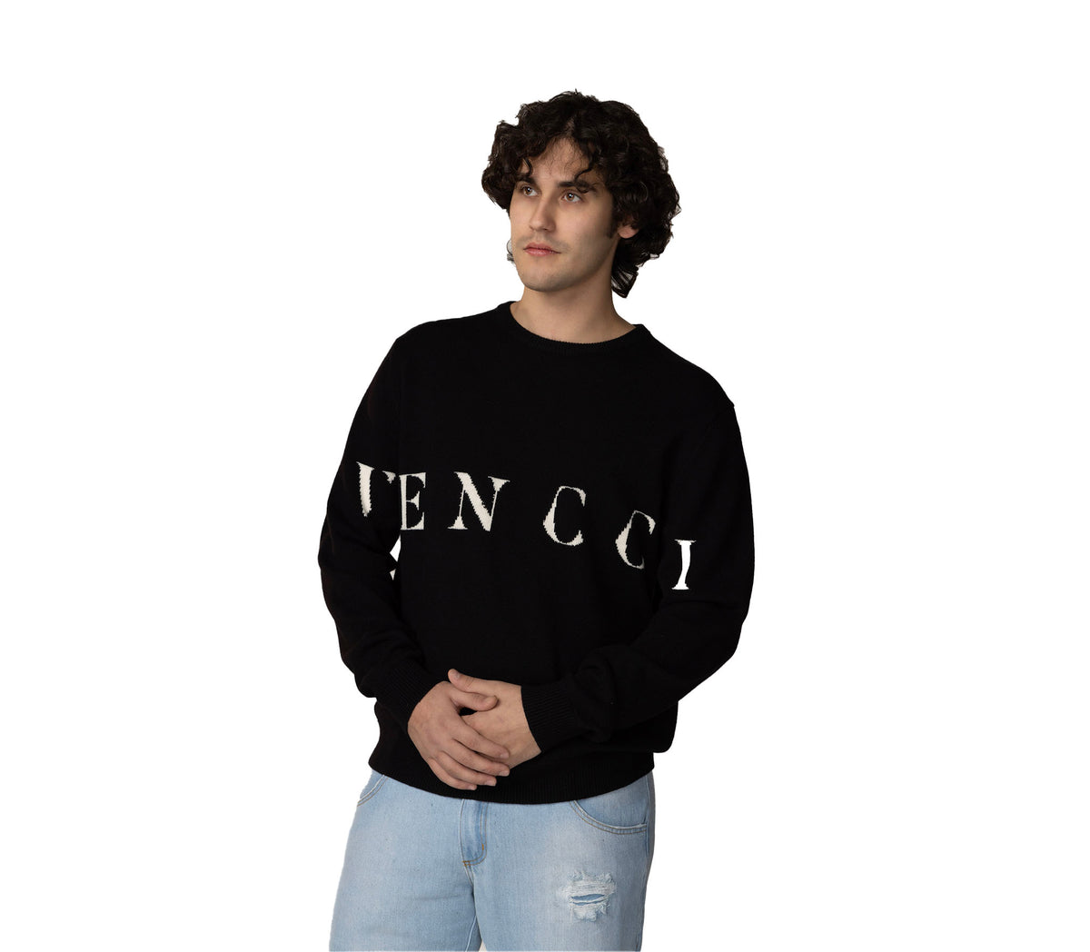 Vencci Icon Sweater — Merino Wool Jacquard Blend