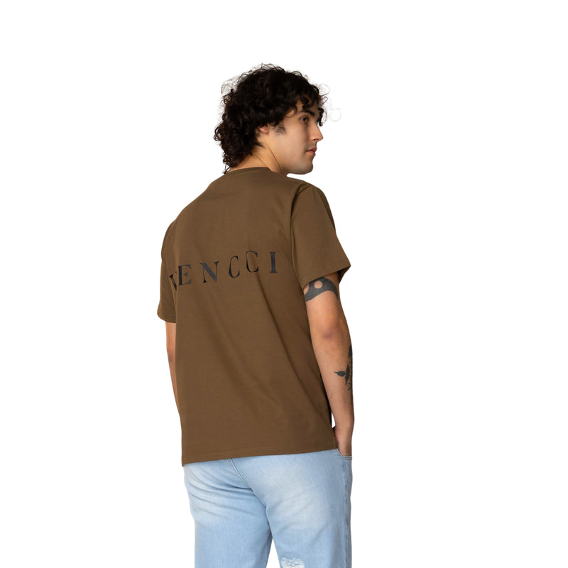 VENCCI OLIVE FLORAL VV MONOGRAM TEE