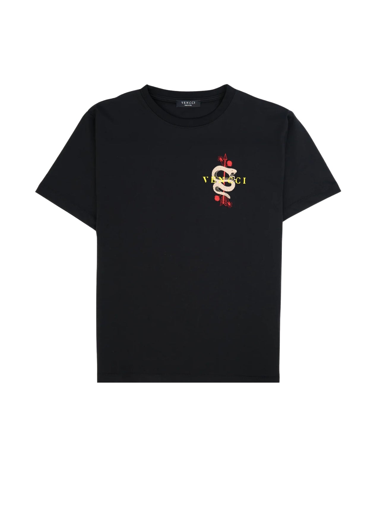 Serpent Italian jersey tee — front serpent and red arrow graphic