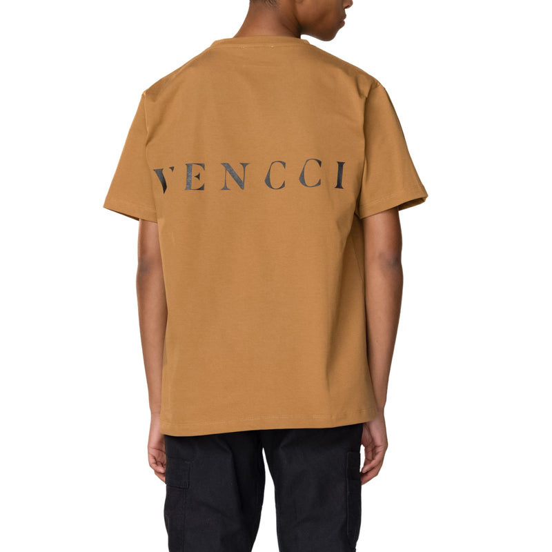 VENCCI TAN FLORAL VV MONOGRAM TEE